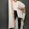 Off-white Long Shawl with Gold Embroidery