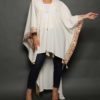 Off-white Long Shawl with Gold Embroidery - Image 2