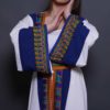 White Abaya with Blue Embroidery - Image 2