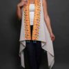 Beige Vest with Yellow Embroidery