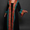 Black Abaya with Green and Colorful Embroidery - Image 2