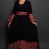 Black Abaya with Rich Embroidery and Mirrors - Image 2