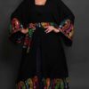 Black Abaya in Multi Colored Embroidery - Image 3