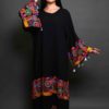 Black Dress with Fresh Multi Colored Embroidery - Image 2