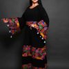 Black Dress with Fresh Multi Colored Embroidery - Image 3