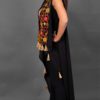 A Floral Embroidered Long Black Vest - Image 2