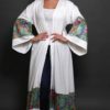 White Abaya with Green Brocade - Image 3