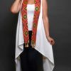 White Vest with Multi Colored Embroidery