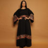 Black Dress with Gold and Colorful Embroidery