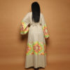 Beige Maxi Dress with Modern Multi Colored Embroidery - Image 2