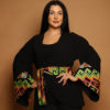 Black Jacket with Colorful Geometric Embroidery - Image 2