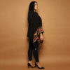 Black Shawl with Multi Colored Embroidery - Image 2