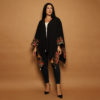 Black Shawl with Multi Colored Embroidery