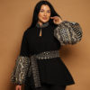 Black Jacket with Gold Embroidery Puffed Sleeves - Image 3