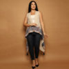Beige Vest with Blue Hatta Embroidery