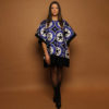 Fully Modern Blue Black Embroidered Short Dress