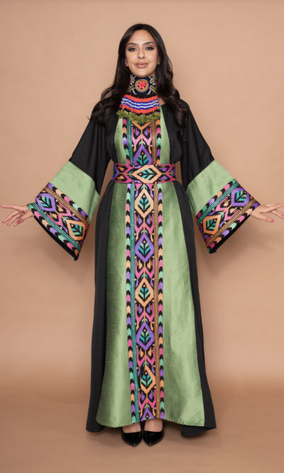 Black Dress with Diamond Shaped Embroidery