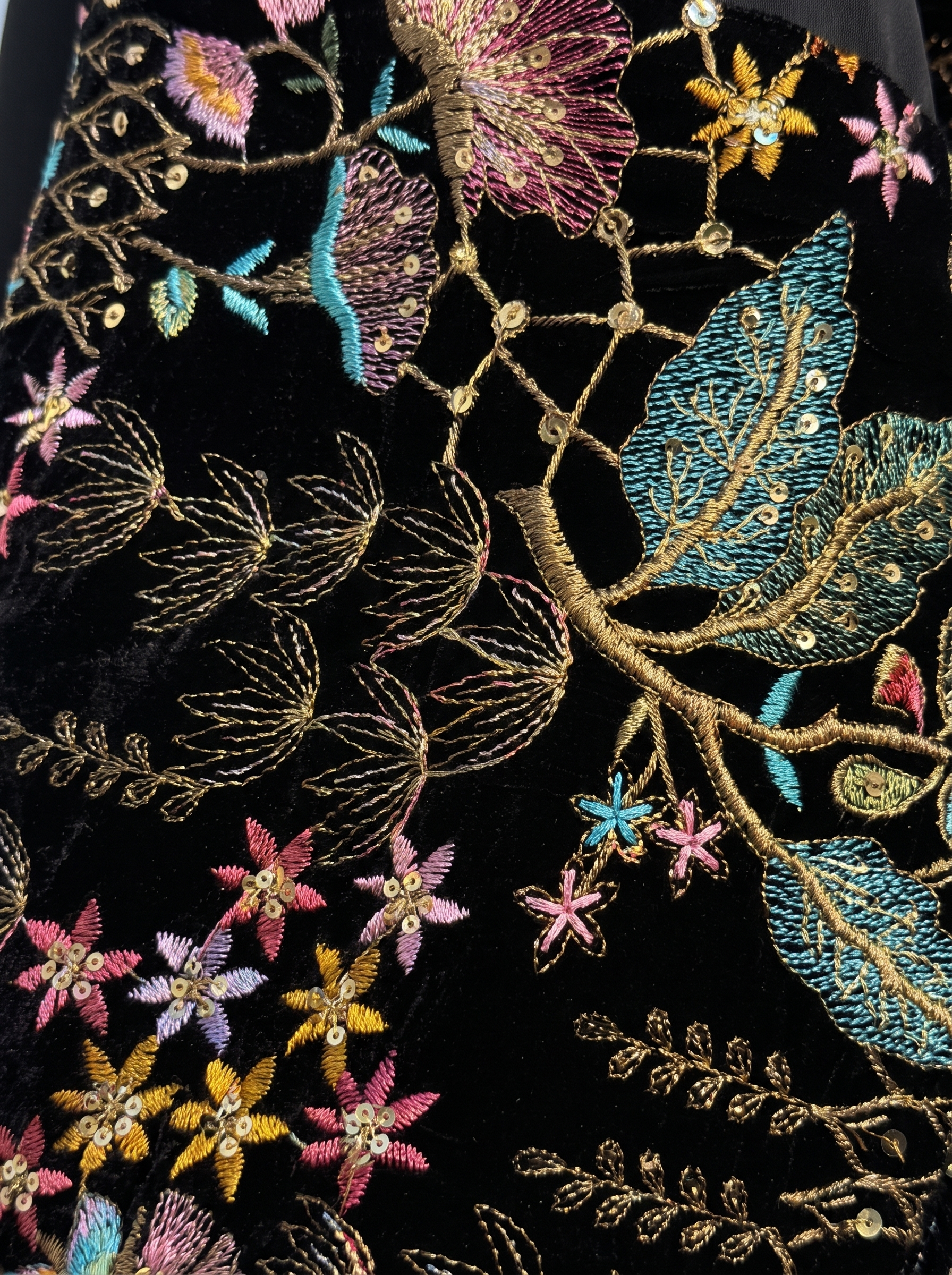 Black Jacket With Turquoise Embroidery - Image 2