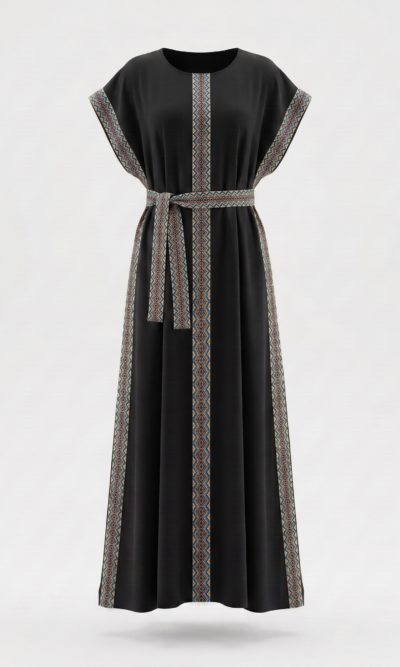Summer Long Dress with Modern Embroidery