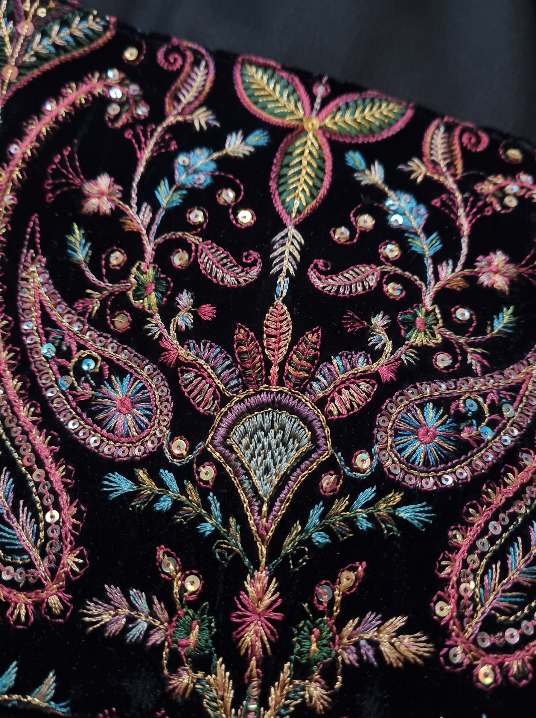 Black Jacket with Fuchsia Embroidery - Image 2