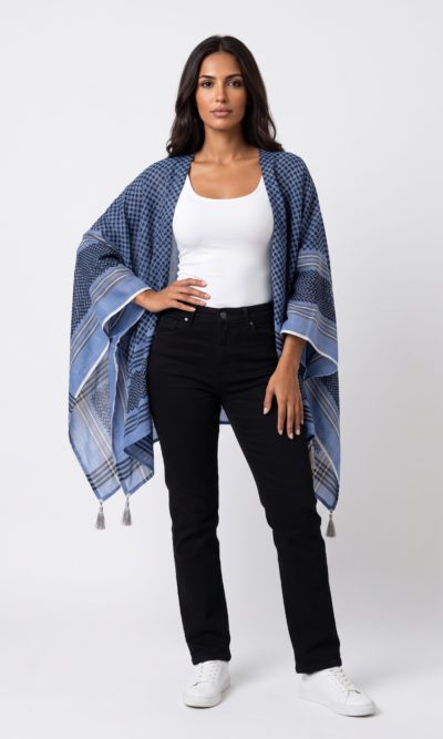 Blue and Black Traditional Shawl