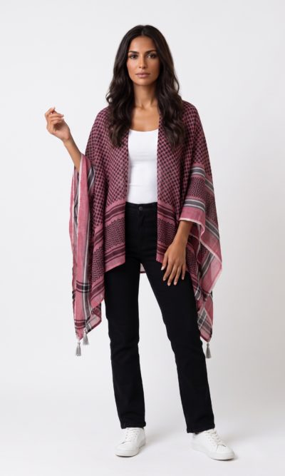 Burgundy Traditional Shawl