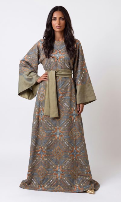 Fully Embroidered Modern Maxi Dress