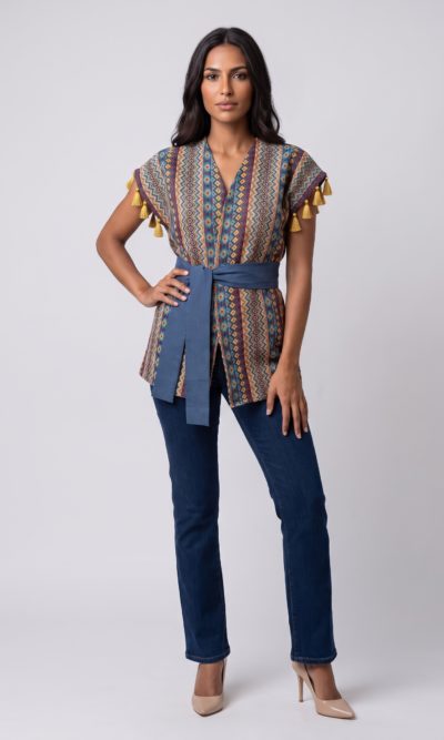 Fully Woven Blue Vest