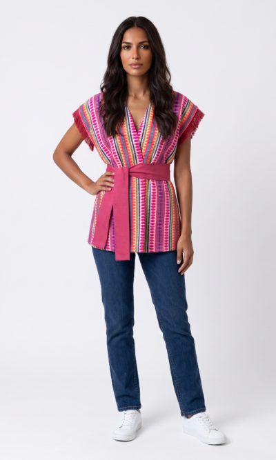 Fully Woven Pink Vest